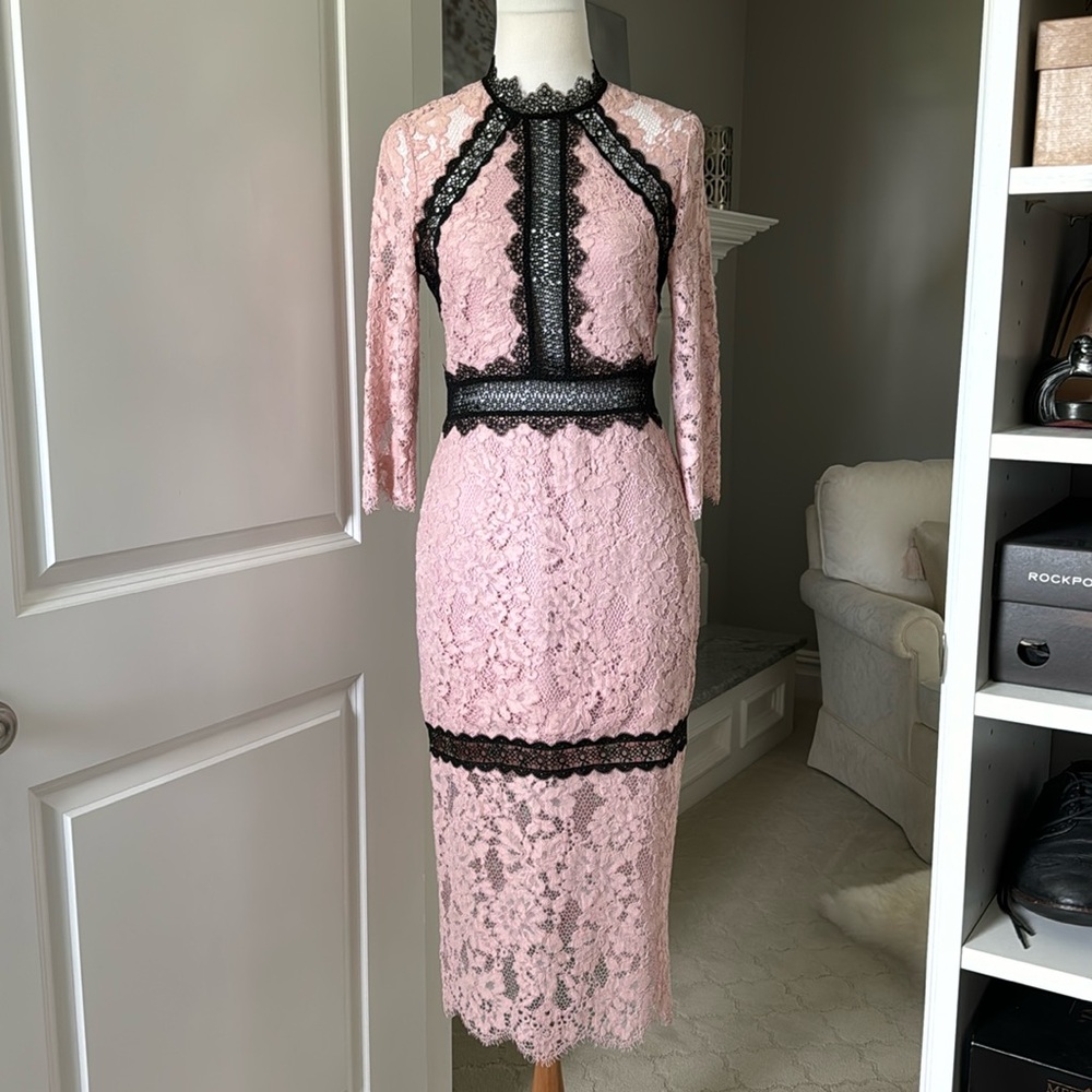 NWT Alexis Marisa Dress Pink Lace sz M $583